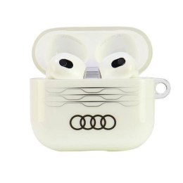 Oryginalne Etui APPLE AIRPODS 3 Audi IML Geometric Pattern Cover (AU-IMLAP3-A6/D3-WE) białe