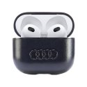 Oryginalne Etui APPLE AIRPODS 3 Audi Leather Big Logo Cover (AU-AP3-GT/D3-BK) czarne