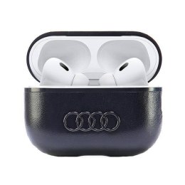 Oryginalne Etui APPLE AIRPODS PRO 2 Audi Leather Big Logo Cover (AU-APP2-GT/D3-BK) czarne