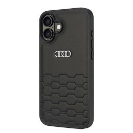 Oryginalne Etui IPHONE 16 PLUS Audi Synthetic Leather (AU-TPUPCIP16M-GT/D2-BK) czarne