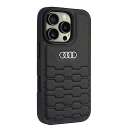 Oryginalne Etui IPHONE 16 PRO Audi Synthetic Leather (AU-TPUPCIP16P-GT/D2-BK) czarne