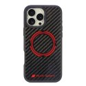 Oryginalne Etui IPHONE 16 PRO MAX Audi Carbon Fiber Sport Red Circle MagSafe (AUS-TPUPCMIP16PM-RSQ/D5-BK) czarne