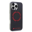 Oryginalne Etui IPHONE 16 PRO MAX Audi Carbon Fiber Sport Red Circle MagSafe (AUS-TPUPCMIP16PM-RSQ/D5-BK) czarne