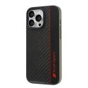 Oryginalne Etui IPHONE 16 PRO MAX Audi Carbon Fiber Stripe (AUS-TPUPCIP16PM-R8/D1-BK) czarne