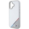 Oryginalne Etui IPHONE 16 BMW Hardcase M Carbon Tricolor Line MagSafe (BMHMP16S23PUDTS) szare