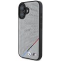 Oryginalne Etui IPHONE 16 BMW Hardcase M Carbon Tricolor Line MagSafe (BMHMP16S23PUPDG) szare