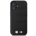 Oryginalne Etui IPHONE 16 BMW Hardcase M Perforated & Stitched Line MagSafe (BMHMP16S23PUSPK) czarne