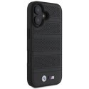 Oryginalne Etui IPHONE 16 BMW Hardcase M Perforated & Stitched Line MagSafe (BMHMP16S23PUSPK) czarne