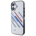 Oryginalne Etui IPHONE 16 BMW Hardcase Motosport IML Random Stripes (BMHCP16S23HTRAG) szare