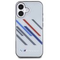 Oryginalne Etui IPHONE 16 BMW Hardcase Motosport IML Random Stripes (BMHCP16S23HTRAG) szare