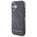 Oryginalne Etui IPHONE 16 BMW Hardcase Motosport IML Random Stripes (BMHCP16S23HTRAK) czarne