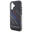 Oryginalne Etui IPHONE 16 BMW Hardcase Motosport IML Random Stripes (BMHCP16S23HTRAK) czarne