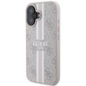 Oryginalne Etui IPHONE 16 Guess Hardcase 4G Printed Stripes MagSafe (GUHMP16SP4RPSP) różowe