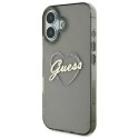 Oryginalne Etui IPHONE 16 Guess Hardcase IML Heart (GUHCP16SHCHGSPK) czarne