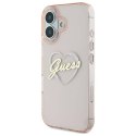 Oryginalne Etui IPHONE 16 Guess Hardcase IML Heart (GUHCP16SHCHGSPP) różowe