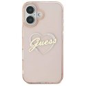 Oryginalne Etui IPHONE 16 Guess Hardcase IML Heart (GUHCP16SHCHGSPP) różowe