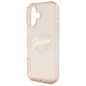 Oryginalne Etui IPHONE 16 Guess Hardcase IML Heart (GUHCP16SHCHGSPP) różowe