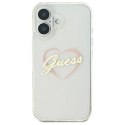 Oryginalne Etui IPHONE 16 Guess Hardcase IML Heart (GUHCP16SHCHGSPT) transparentne