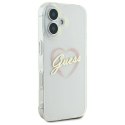 Oryginalne Etui IPHONE 16 Guess Hardcase IML Heart (GUHCP16SHCHGSPT) transparentne