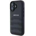 Oryginalne Etui IPHONE 16 Mercedes AMG Hardcase Leather Debossed Lines Black Logo (AMHCP16SGSEBK) czarne