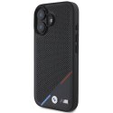 Oryginalne Etui IPHONE 16 PLUS BMW Hardcase M Perforated Tricolor Line MagSafe (BMHMP16M23PUPDK) czarne