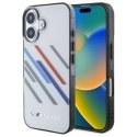 Oryginalne Etui IPHONE 16 PLUS BMW Hardcase Motosport IML Random Stripes (BMHCP16M23HTRAG) szare