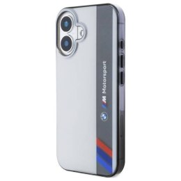 Oryginalne Etui IPHONE 16 PLUS BMW Hardcase Motosport IML Vertical Stripe (BMHCP16M23HTFEG) szare