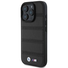 Oryginalne Etui IPHONE 16 PRO BMW Hardcase M Perforated & Stitched Line MagSafe (BMHMP16L23PUSPK) czarne