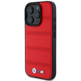 Oryginalne Etui IPHONE 16 PRO BMW Hardcase M Perforated & Stitched Line MagSafe (BMHMP16L23PUSPR) czerwone