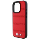 Oryginalne Etui IPHONE 16 PRO BMW Hardcase M Perforated & Stitched Line MagSafe (BMHMP16L23PUSPR) czerwone