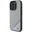 Oryginalne Etui IPHONE 16 PRO BMW Hardcase M Perforated Tricolor Line MagSafe (BMHMP16L23PUPDG) szare