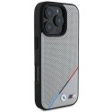 Oryginalne Etui IPHONE 16 PRO BMW Hardcase M Perforated Tricolor Line MagSafe (BMHMP16L23PUPDG) szare