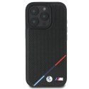 Oryginalne Etui IPHONE 16 PRO BMW Hardcase M Perforated Tricolor Line MagSafe (BMHMP16L23PUPDK) czarne