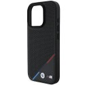 Oryginalne Etui IPHONE 16 PRO BMW Hardcase M Perforated Tricolor Line MagSafe (BMHMP16L23PUPDK) czarne