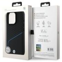 Oryginalne Etui IPHONE 16 PRO BMW Hardcase Signature Leather Textured & Line MagSafe (BMHMP16L23RDCLK) czarne