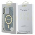 Oryginalne Etui IPHONE 16 PRO Guess Hardcase IML 4G MagSafe (GUHMP16LH4STB) niebieskie