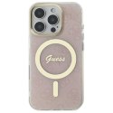 Oryginalne Etui IPHONE 16 PRO Guess Hardcase IML 4G MagSafe (GUHMP16LH4STP) różowe