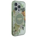 Oryginalne Etui IPHONE 16 PRO Guess Hardcase IML Flower & Tonal Circle MagSafe (GUHMP16LHFWBDCEN) zielone