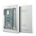 Oryginalne Etui IPHONE 16 PRO Guess Hardcase IML Flowers Allover Electro With Pearl Strap MagSafe (GUHMP16LHCPOFPA) zielone