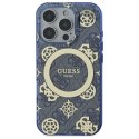 Oryginalne Etui IPHONE 16 PRO Guess Hardcase IML Peony On 4G Background MagSafe (GUHMP16LH4PYEEB) niebieskie