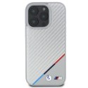 Oryginalne Etui IPHONE 16 PRO MAX BMW Hardcase M Carbon Tricolor Line MagSafe (BMHMP16X23PUDTS) szare