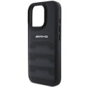 Oryginalne Etui IPHONE 16 PRO MAX Mercedes AMG Hardcase Leather Debossed Lines Black Logo (AMHCP16XGSEBK) czarne