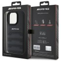 Oryginalne Etui IPHONE 16 PRO MAX Mercedes AMG Hardcase Leather Debossed Lines Black Logo (AMHCP16XGSEBK) czarne