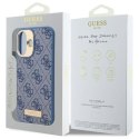 Oryginalne Etui IPHONE 16 Guess Hardcase 4G Logo Plate MagSafe (GUHMP16SU4GPRB) niebieskie