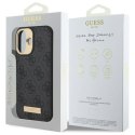 Oryginalne Etui IPHONE 16 Guess Hardcase 4G Logo Plate MagSafe (GUHMP16SU4GPRK) czarne