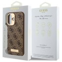 Oryginalne Etui IPHONE 16 Guess Hardcase 4G Logo Plate MagSafe (GUHMP16SU4GPRW) brązowe