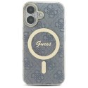 Oryginalne Etui IPHONE 16 Guess Hardcase IML 4G MagSafe (GUHMP16SH4STB) niebieskie