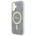 Oryginalne Etui IPHONE 16 Guess Hardcase IML 4G MagSafe (GUHMP16SH4STB) niebieskie