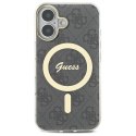 Oryginalne Etui IPHONE 16 Guess Hardcase IML 4G MagSafe (GUHMP16SH4STK) czarne