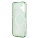 Oryginalne Etui IPHONE 16 Guess Hardcase IML Flower & Tonal Circle MagSafe (GUHMP16SHFWBDCEN) zielone